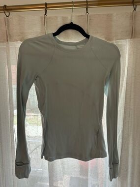 Lululemon athletica Pale Blue Ribbed Long-Sleeve Crew